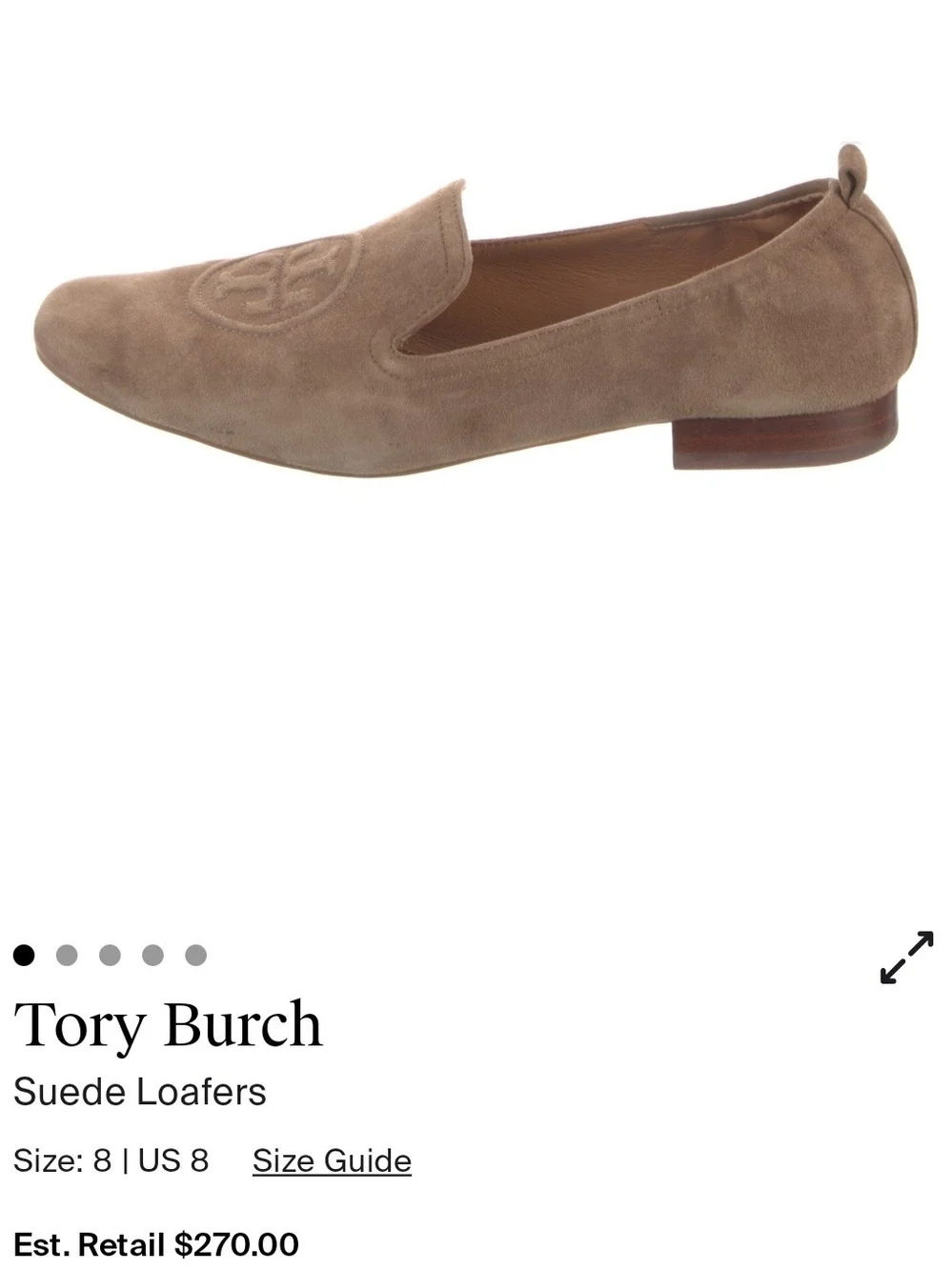 Tory Burch Suede Slip-On Loafers in Taupe